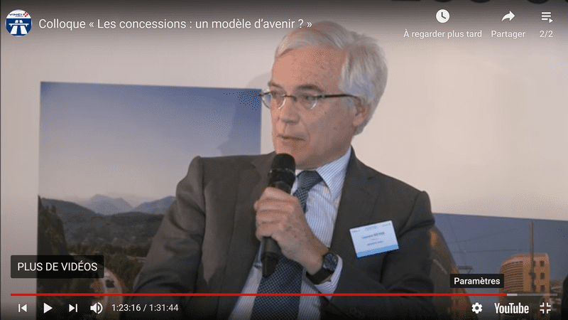 Photo de l'intervention de Laurent Richer dans le cadre du colloque "Les concessions : un modèle d'avenir ?"